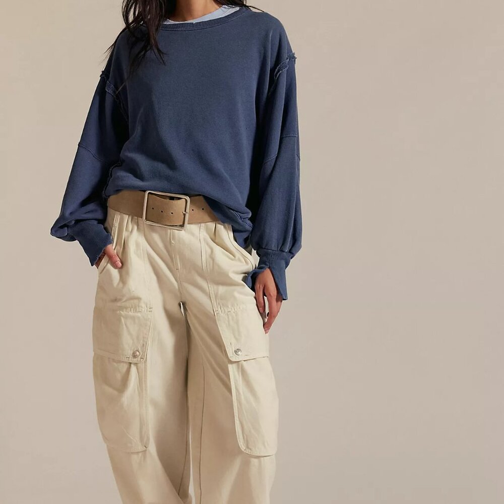 We The Free Camden Navy Oversized NWOT Size XS - Picture 2 of 9
